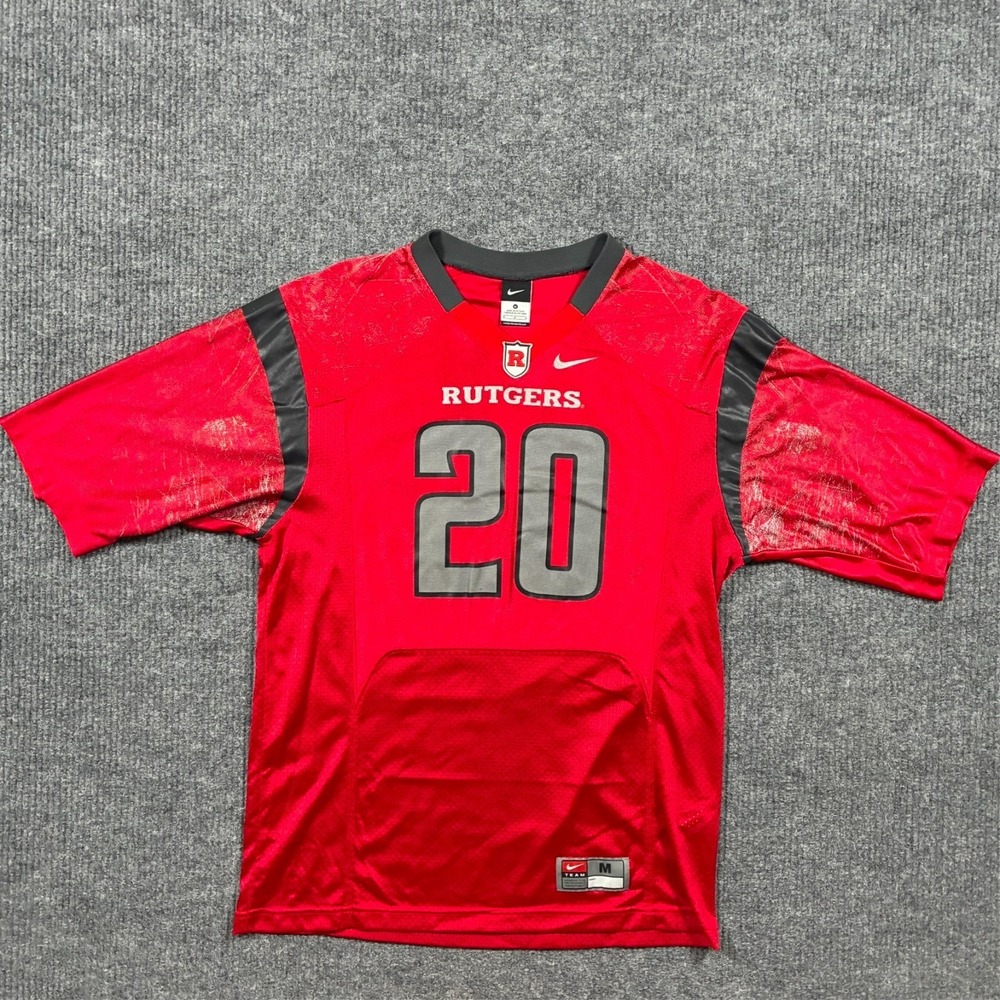Nike Team‎ Rutgers Jersey Mens Medium Red #20 Scarlet Knights NCAA Football